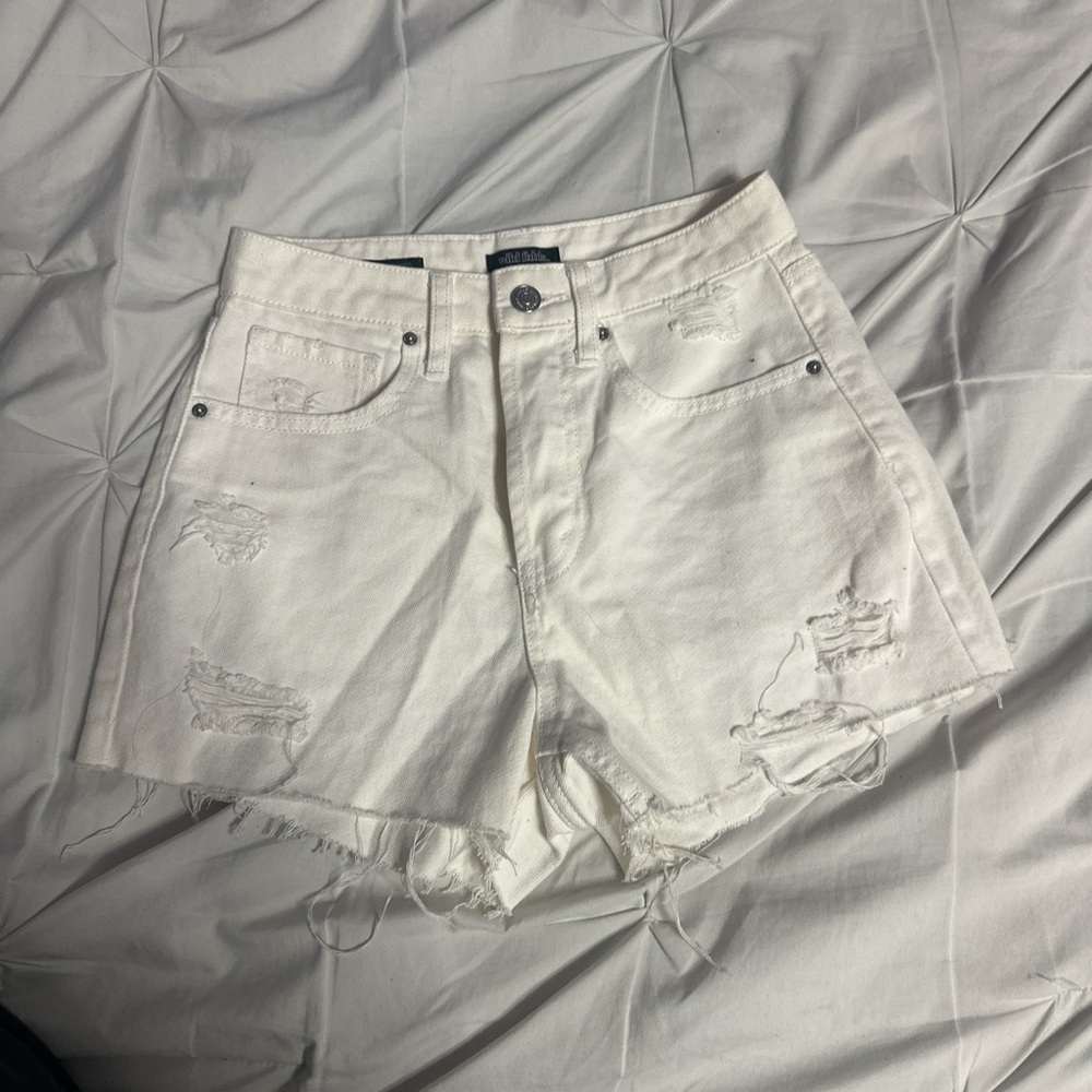 Wild Fable White Distressed Jean Shorts